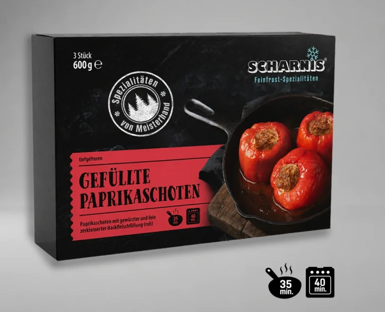 geschmackvolle gefüllte Paprika aus dem Gefrierfach