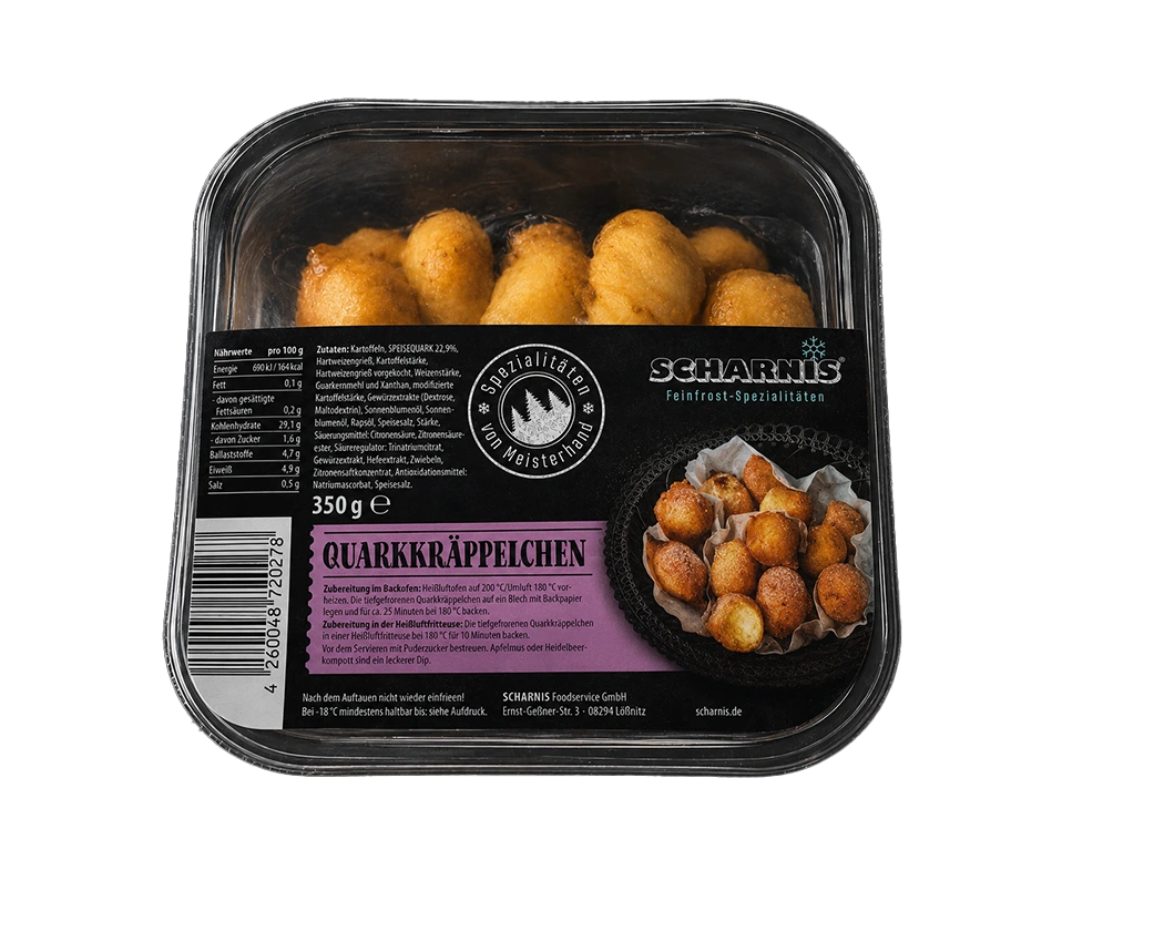 Quarkräppelchen, 350g in Verpackung